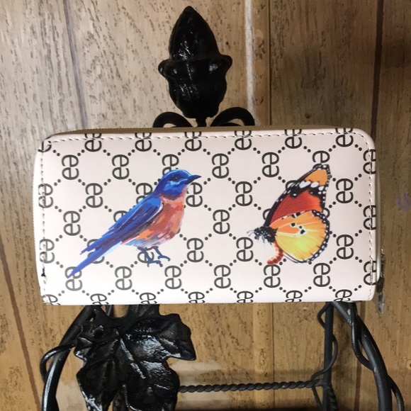 Butterfly and Bird Wristlet Wallet - Picture 2 of 14